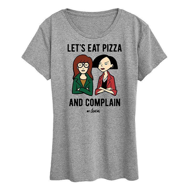 Womens Daria Pizza And Complain Graphic Tee, Girls Grey Gray Product Image