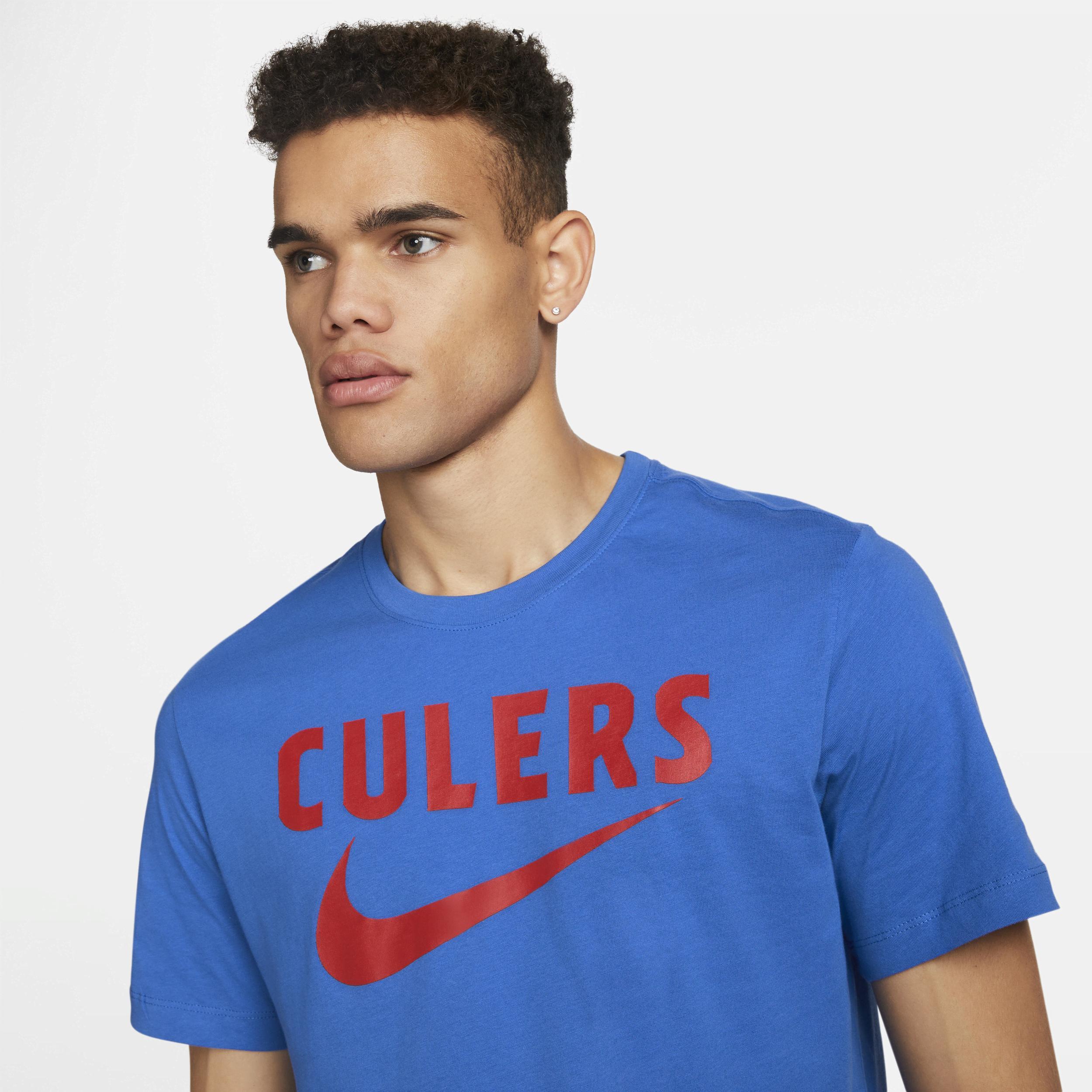 Men's Nike Blue Barcelona Swoosh T-Shirt, Size: 2XL, Bar Blue Product Image