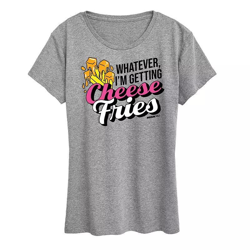 Women's Mean Girls Cheese Fries Graphic Tee, Size: Large, Grey Gray Product Image