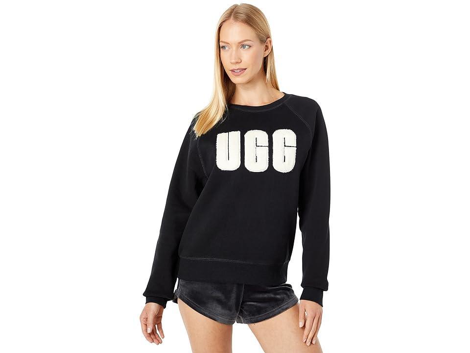 UGG Madeline Fuzzy Logo Crew Neck T-Shirt Cream) Women's T Shirt Product Image