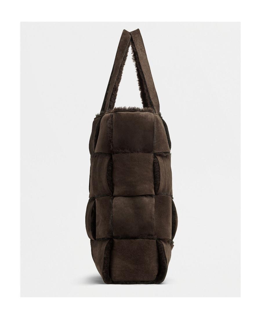 BOTTEGA VENETA Plaid Detail Handbag In Brown Product Image