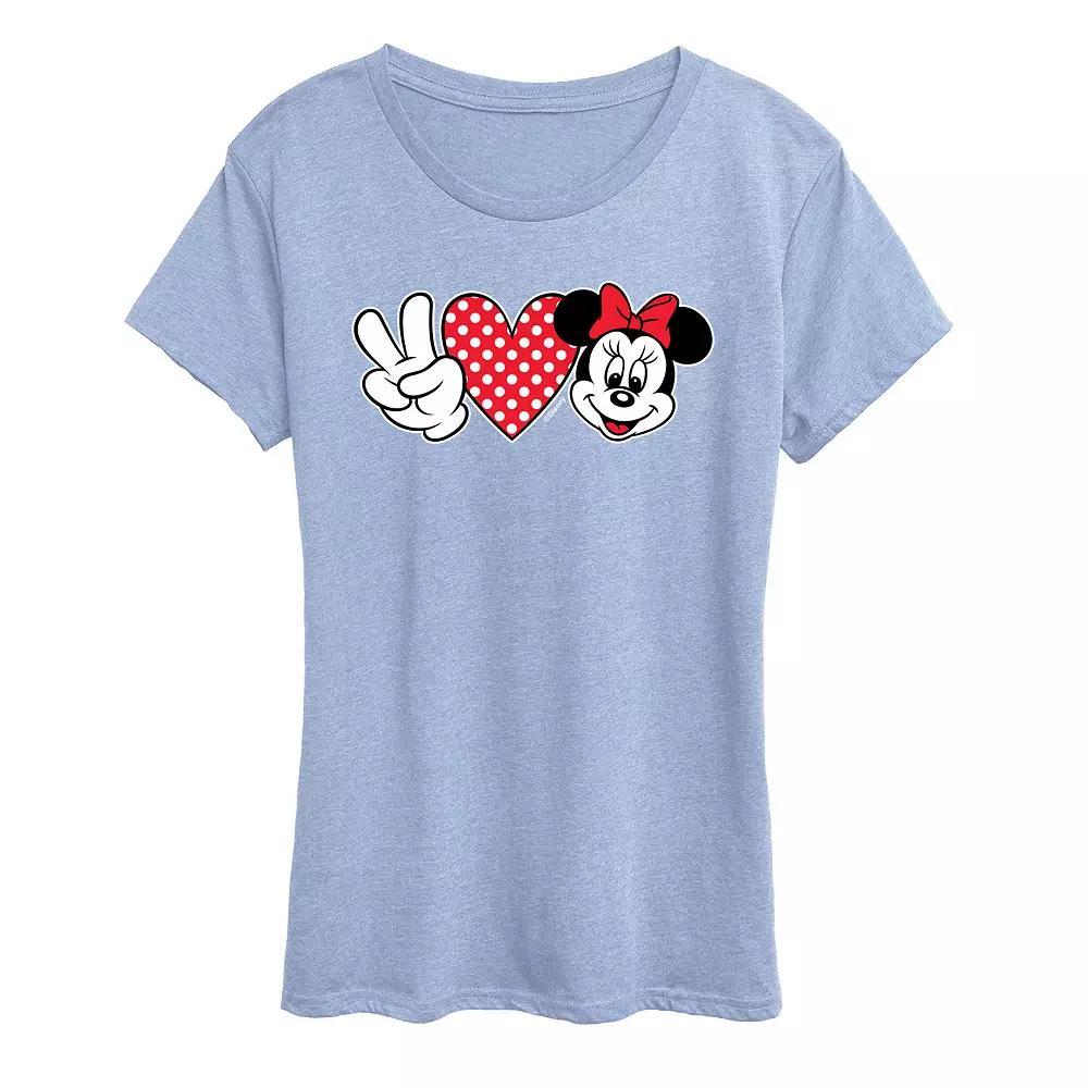 Disney's Minnie Mouse Women's Peace Love Graphic Tee,  Product Image