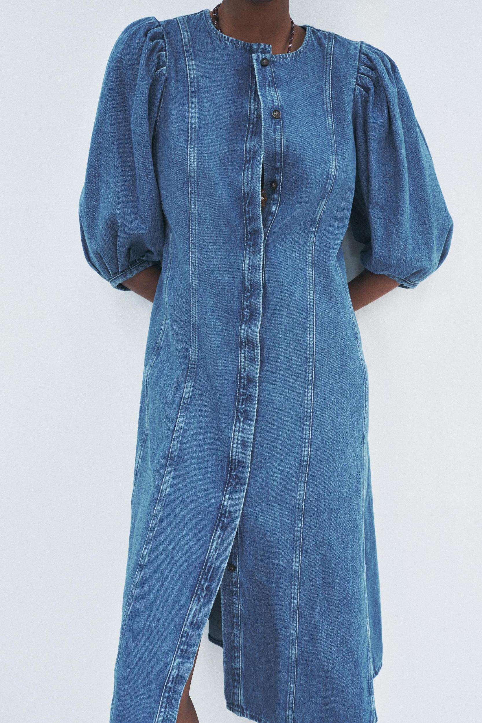 DENIM MIDI DRESS ZW COLLECTION Product Image