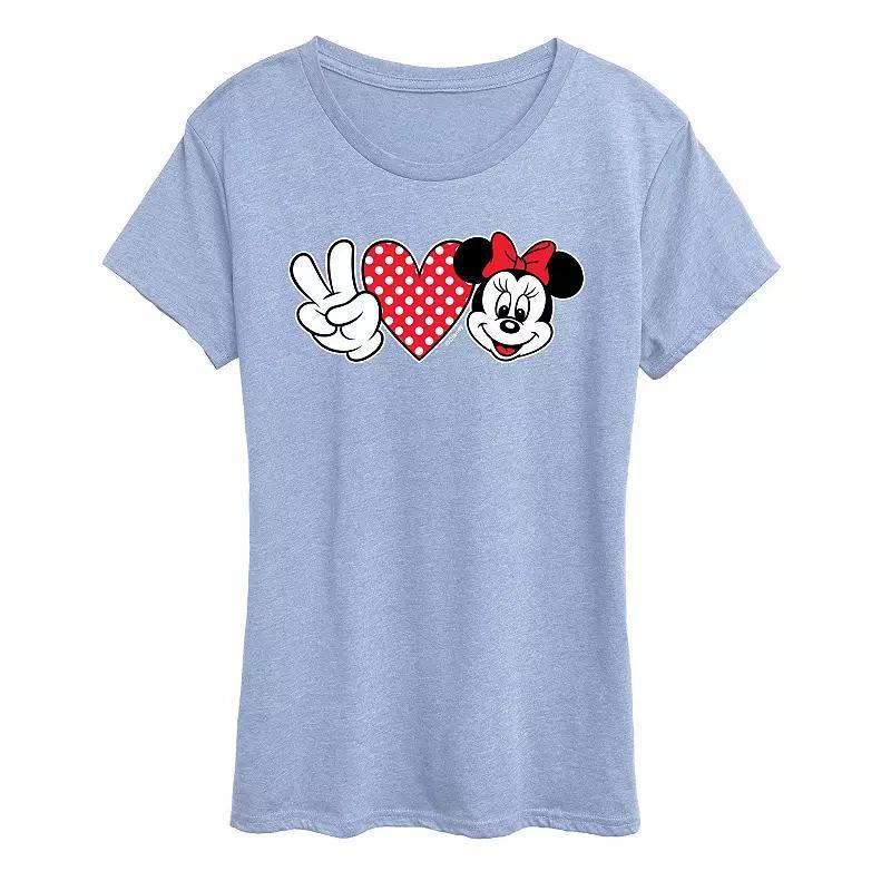 Disney's Minnie Mouse Women's Peace Love Graphic Tee,  Product Image
