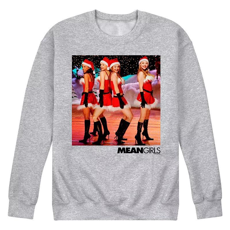 Mens Mean Girls Santa Fleece Sweatshirt Grey Gray Product Image