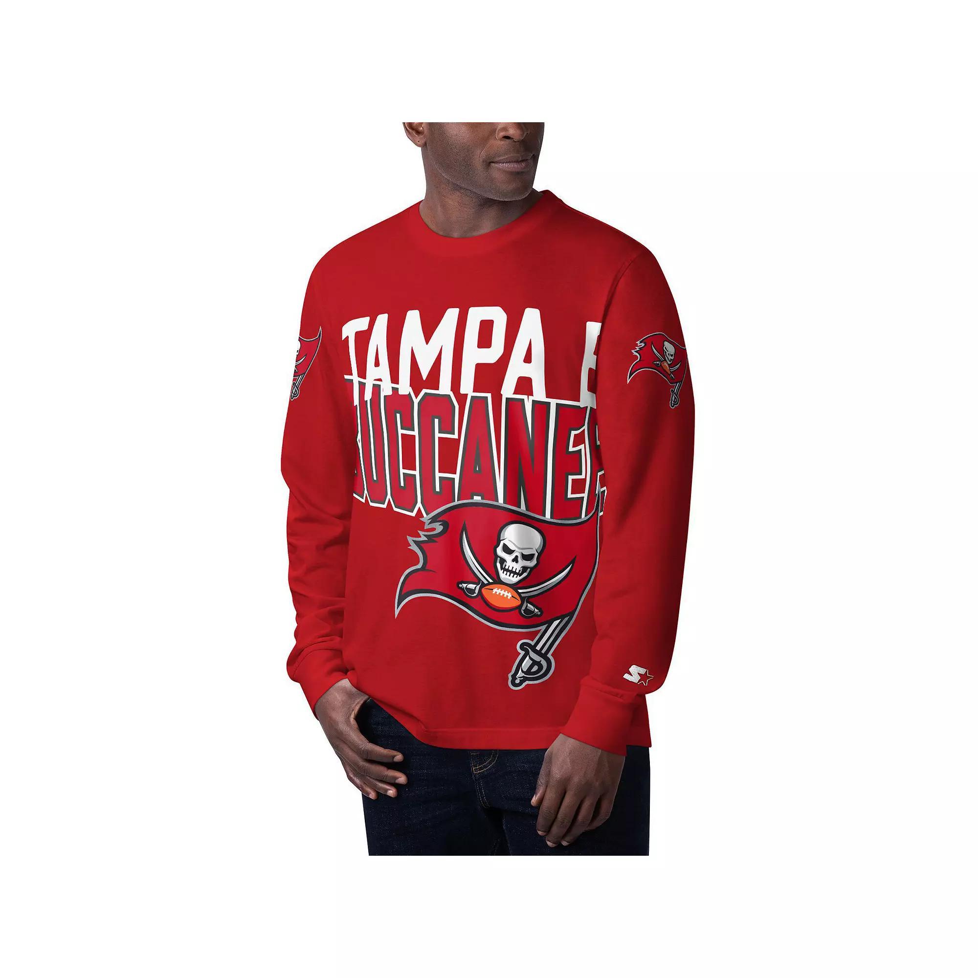 Men's Starter Red Tampa Bay Buccaneers Clutch Hit Long Sleeve T-Shirt, Size: Large Product Image