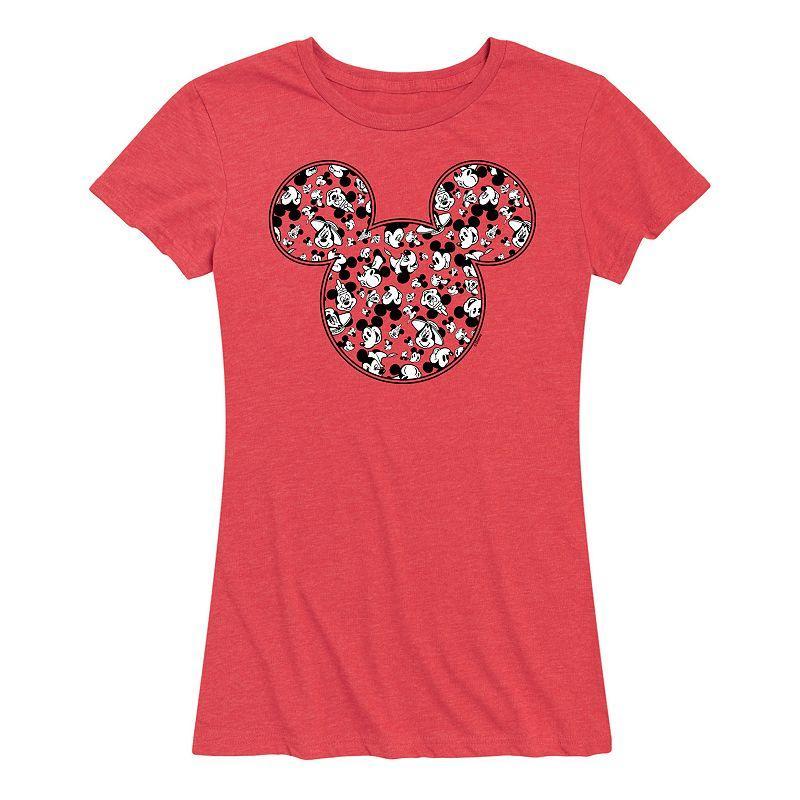 Disney's Mickey Mouse Women's Meta Graphic Tee, Size: Large, Grey Red Product Image