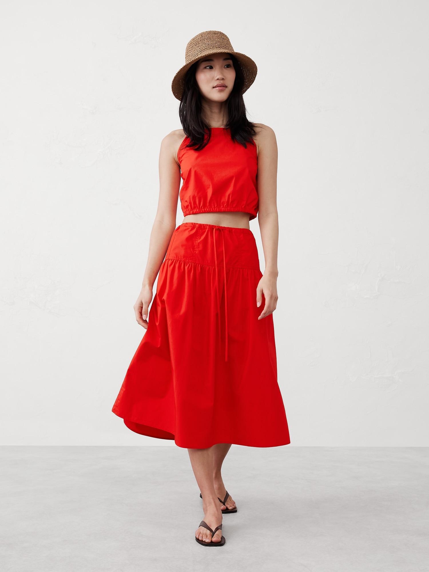 Strappy Bubble-Hem Cropped Top Product Image