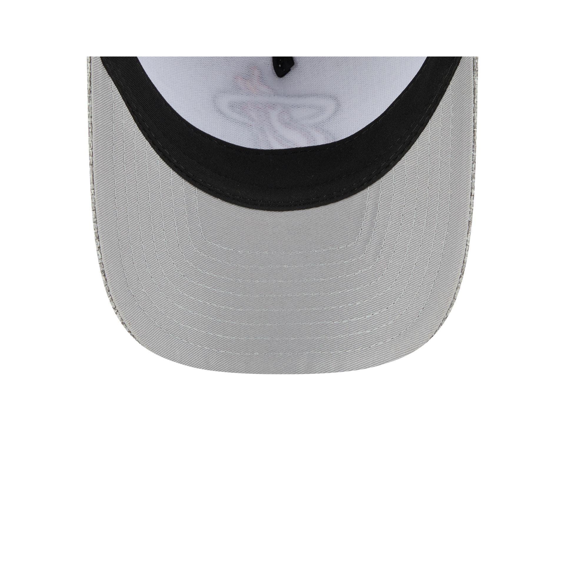 Miami Heat Cotton Weave Gray 9FORTY M-Crown A-Frame Snapback Hat Male Product Image