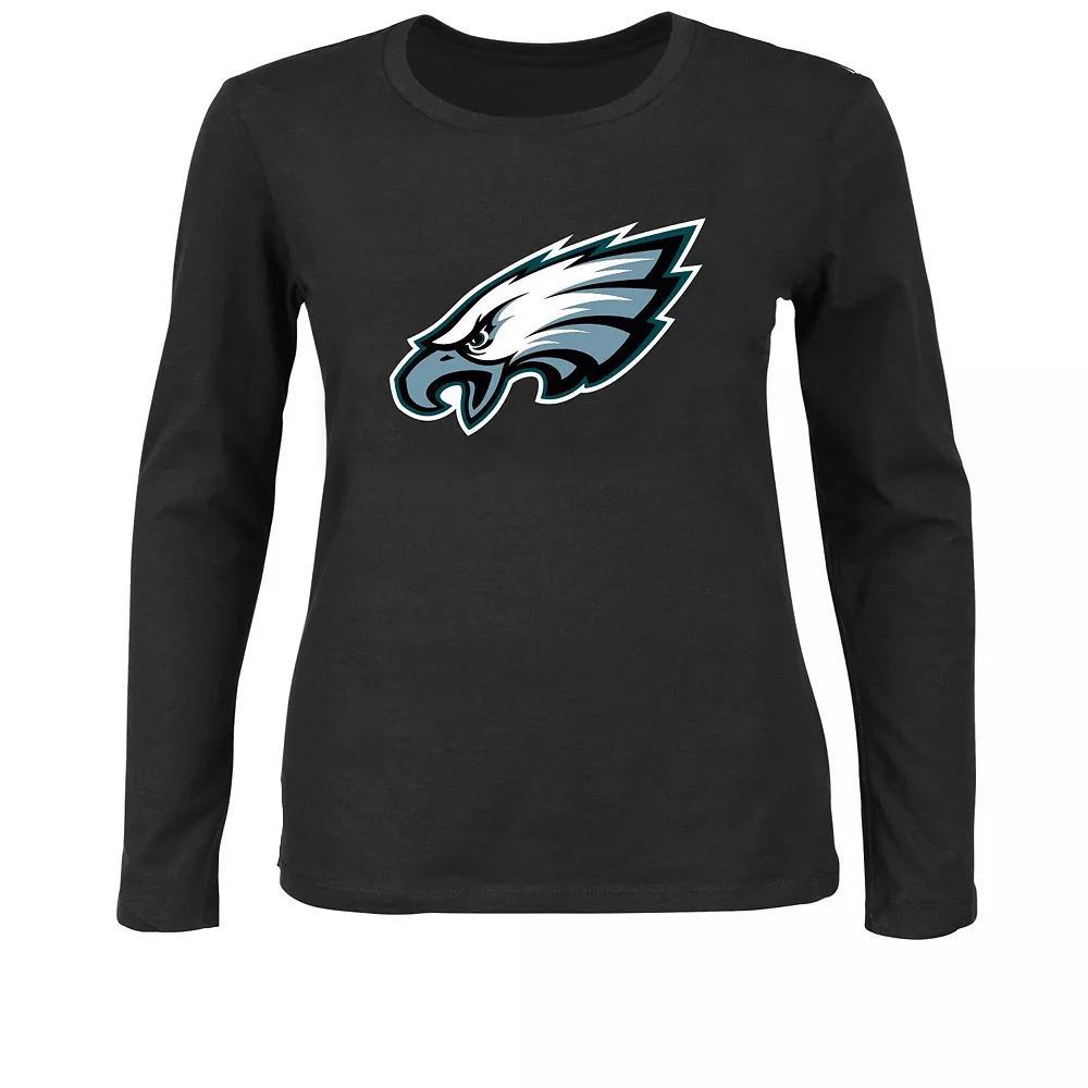Women's Fanatics Black Philadelphia Eagles Plus Size Long Sleeve T-Shirt, Size: 1XL Product Image