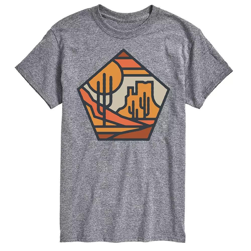 Big & Tall Cactus Line Art Tee, Men's, Size: Large Tall, White Product Image