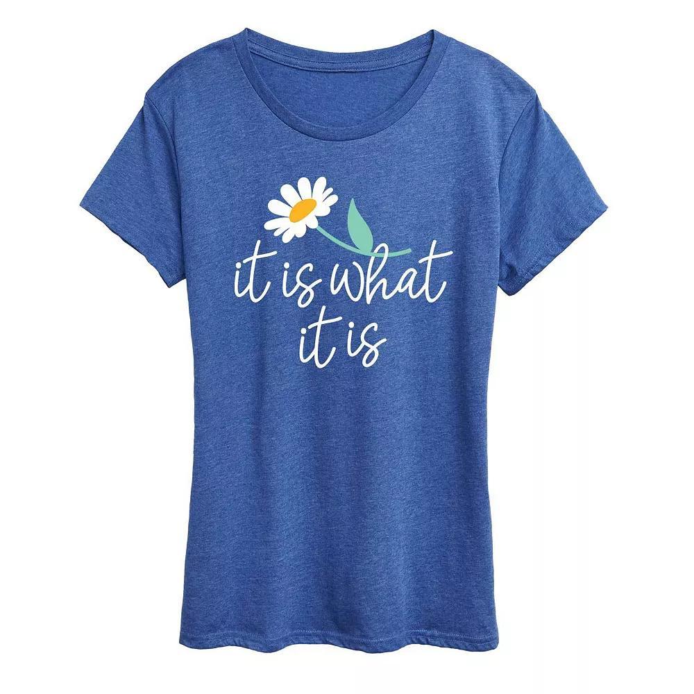 Women's It Is What It Is Graphic Tee, Girl's, Size: XL, Grey Royal Blue Product Image