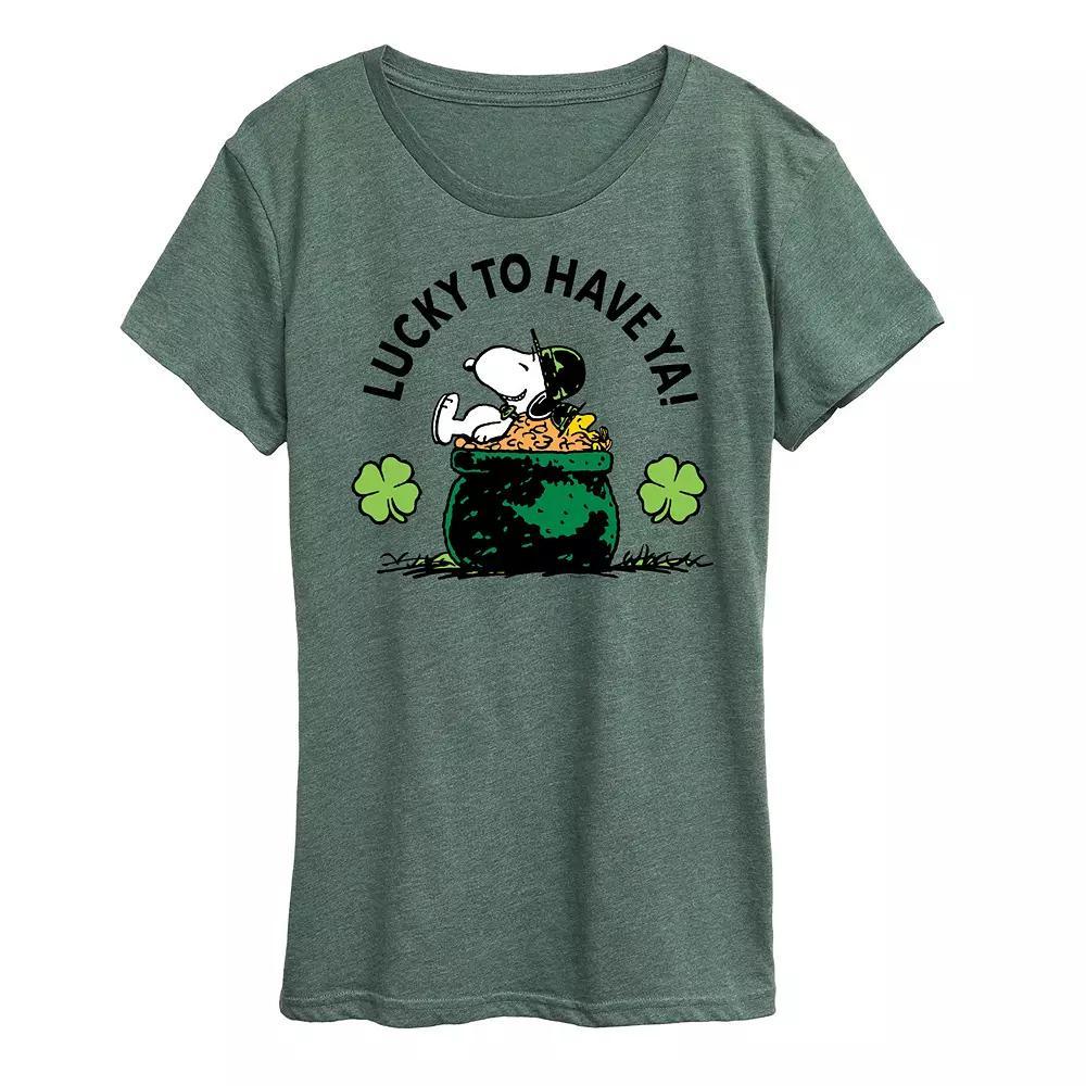 Women's Peanuts Snoopy & Woodstock Lucky To Have Ya Graphic Tee,  Product Image