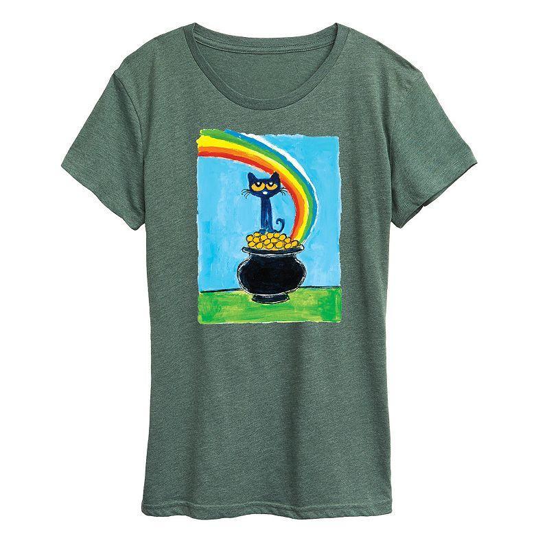 Women's Pete The Cat Rainbow Pot Of Gold Graphic Tee, Size: XXL, Heather Grey Gray Product Image