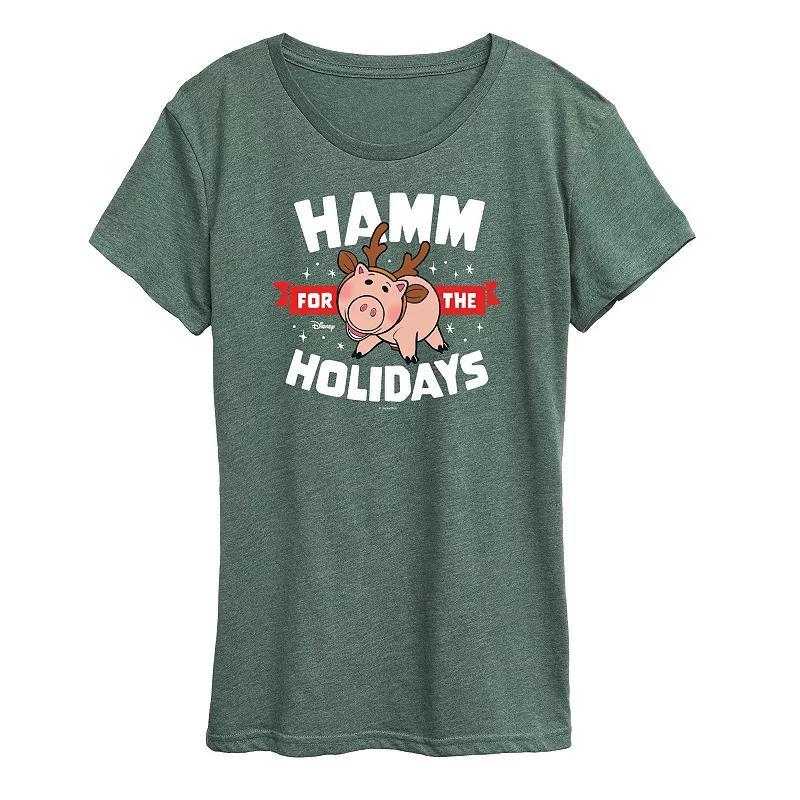 Disney / Pixars Toy Story Womens Hamm For The Holidays Graphic Tee, Girls Grey Blue Product Image