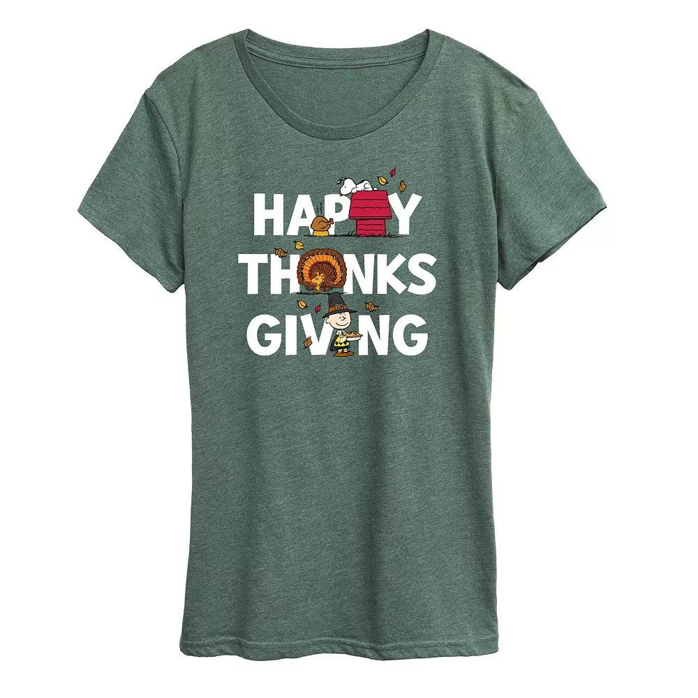 Women's Peanuts Thanksgiving Icons Graphic Tee, Girl's,  Product Image