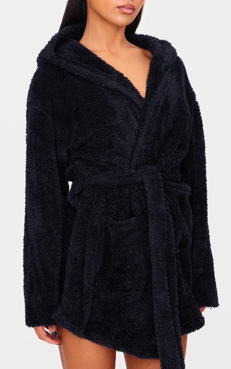 Black Fluffy Bath Robe Product Image