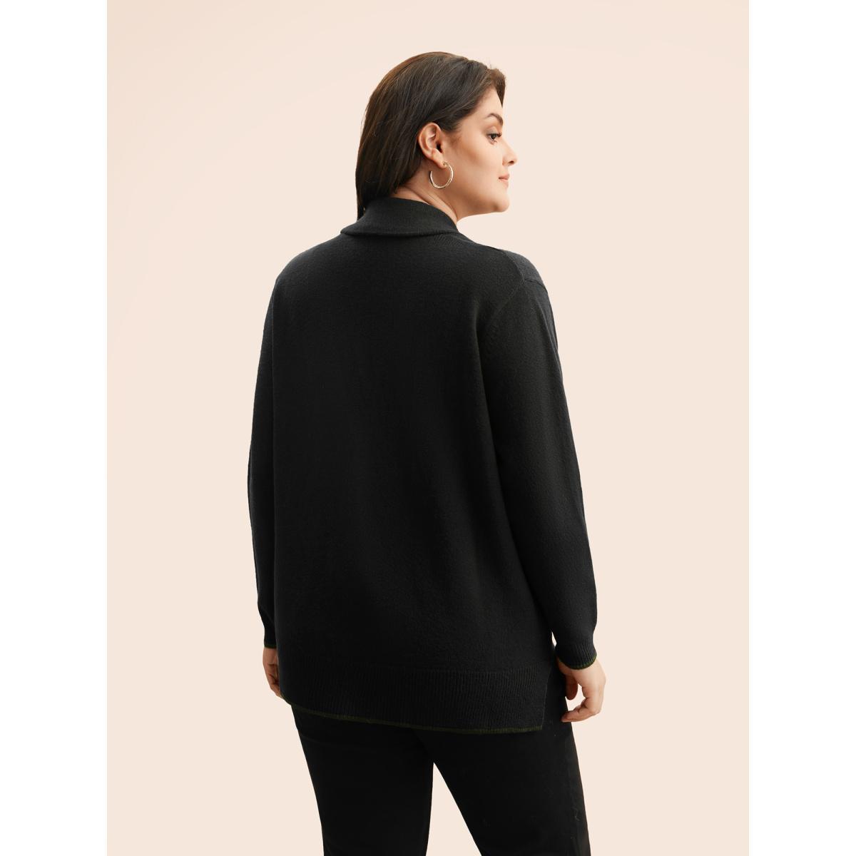 Plus Size Supersoft Essentials Solid Shawl Collar Cardigan Black Women Timeless Loose Long Sleeve Elegant Cardigans BloomChic 14-16/1X Product Image