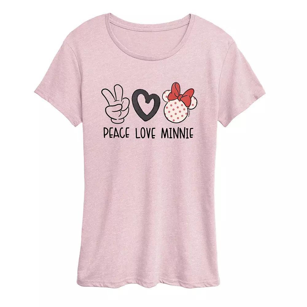 Disney's Minnie Mouse Women's Peace Love Graphic Tee,  Product Image