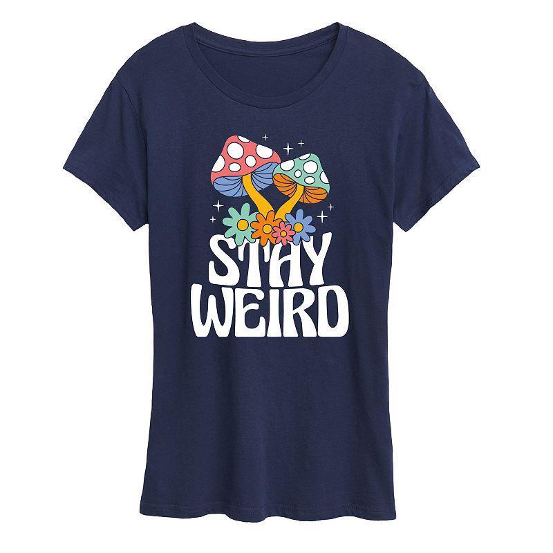 Women's Stay Weird Mushrooms Graphic Tee, Girl's, Size: Large, Heather Grey Product Image