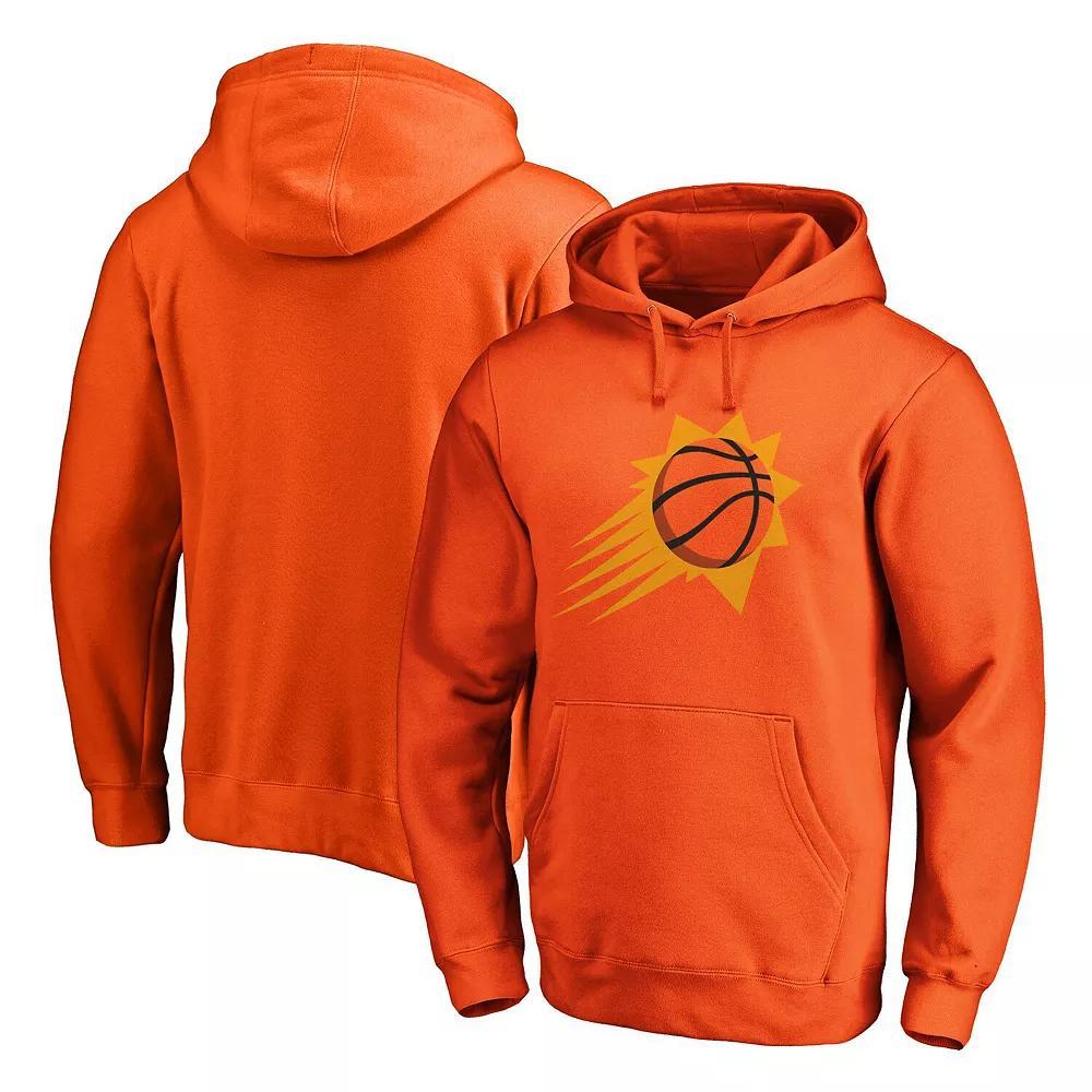 Men's Fanatics Branded Orange Phoenix Suns Icon Primary Logo Fitted Pullover Hoodie,  Product Image