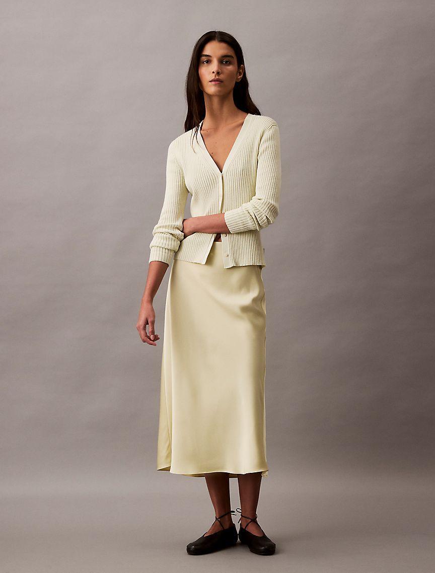 Smooth Cotton Rib Sweater Cardigan Product Image