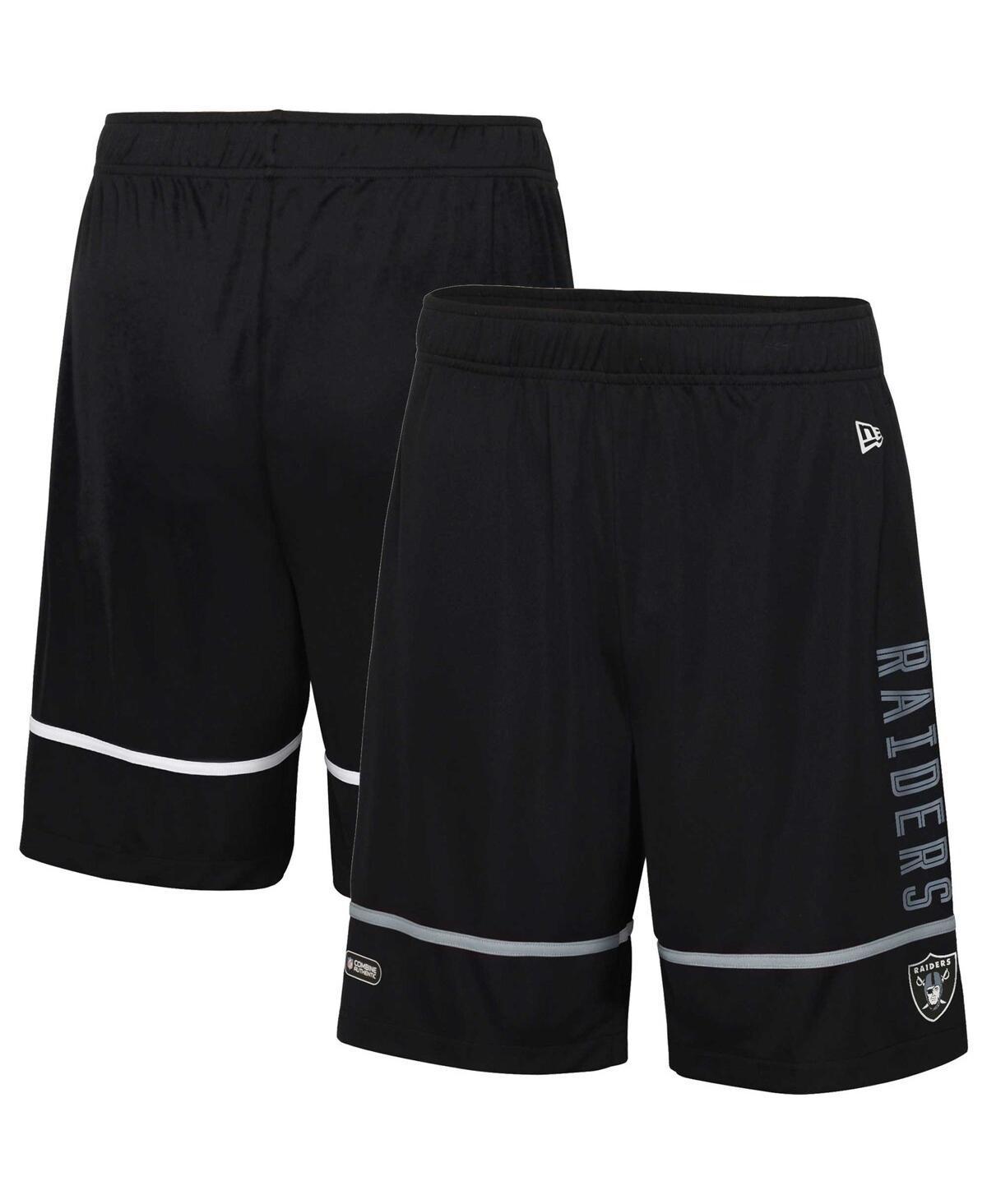 Mens New Era Black Las Vegas Raiders Combine Authentic Rusher Training Shorts Product Image