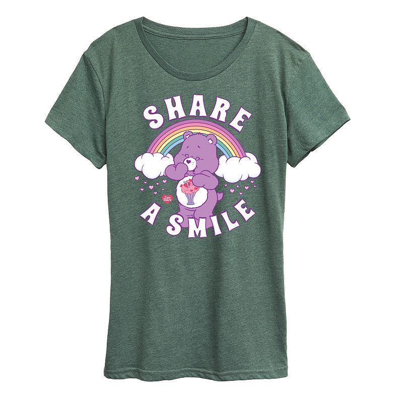 Women's Care Bears Share A Smile Graphic Tee, Girl's, Size: Medium, Blue Product Image