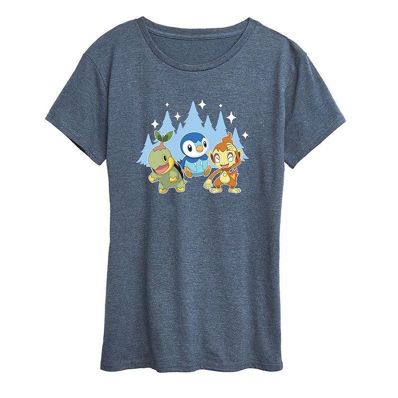 Women's Pokemon Sinnoh Winter Group Graphic Tee, Size: XXL, Blue Product Image