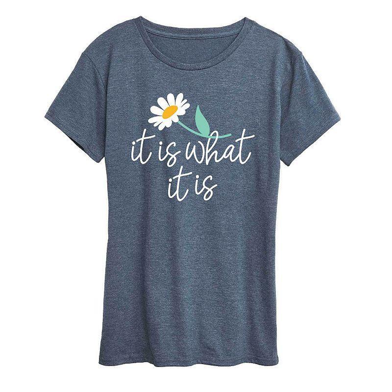 Women's It Is What It Is Graphic Tee, Girl's, Size: XL, Grey Royal Blue Product Image