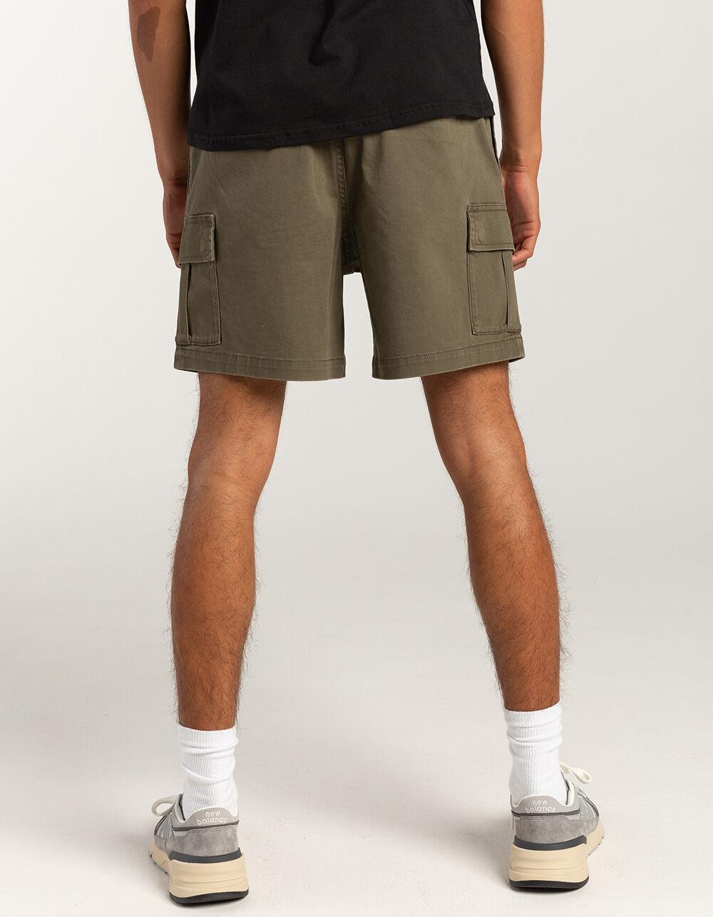 RSQ Mens Cargo Twill Pull On Shorts - DK GREEN Product Image