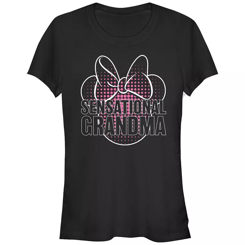 Disney's Minnie Mouse Sensational Grandma Juniors' Graphic Tee, Women's, Size: Medium, Black Product Image