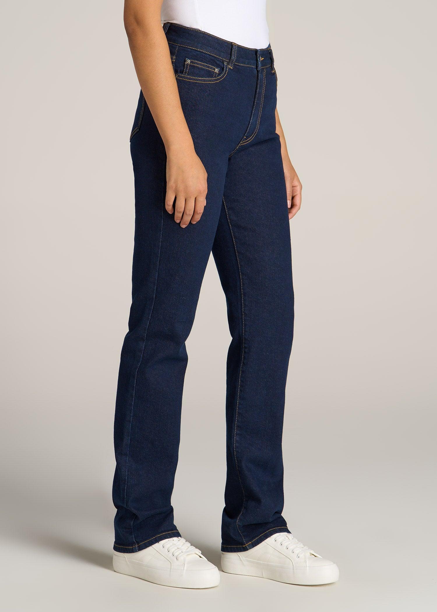 Harper High Rise Straight Stretch Tall Women's Jeans in Ink Blue Product Image