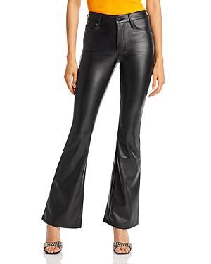 Womens The Weekender Mid-Rise Faux-Leather Flare Jeans Product Image