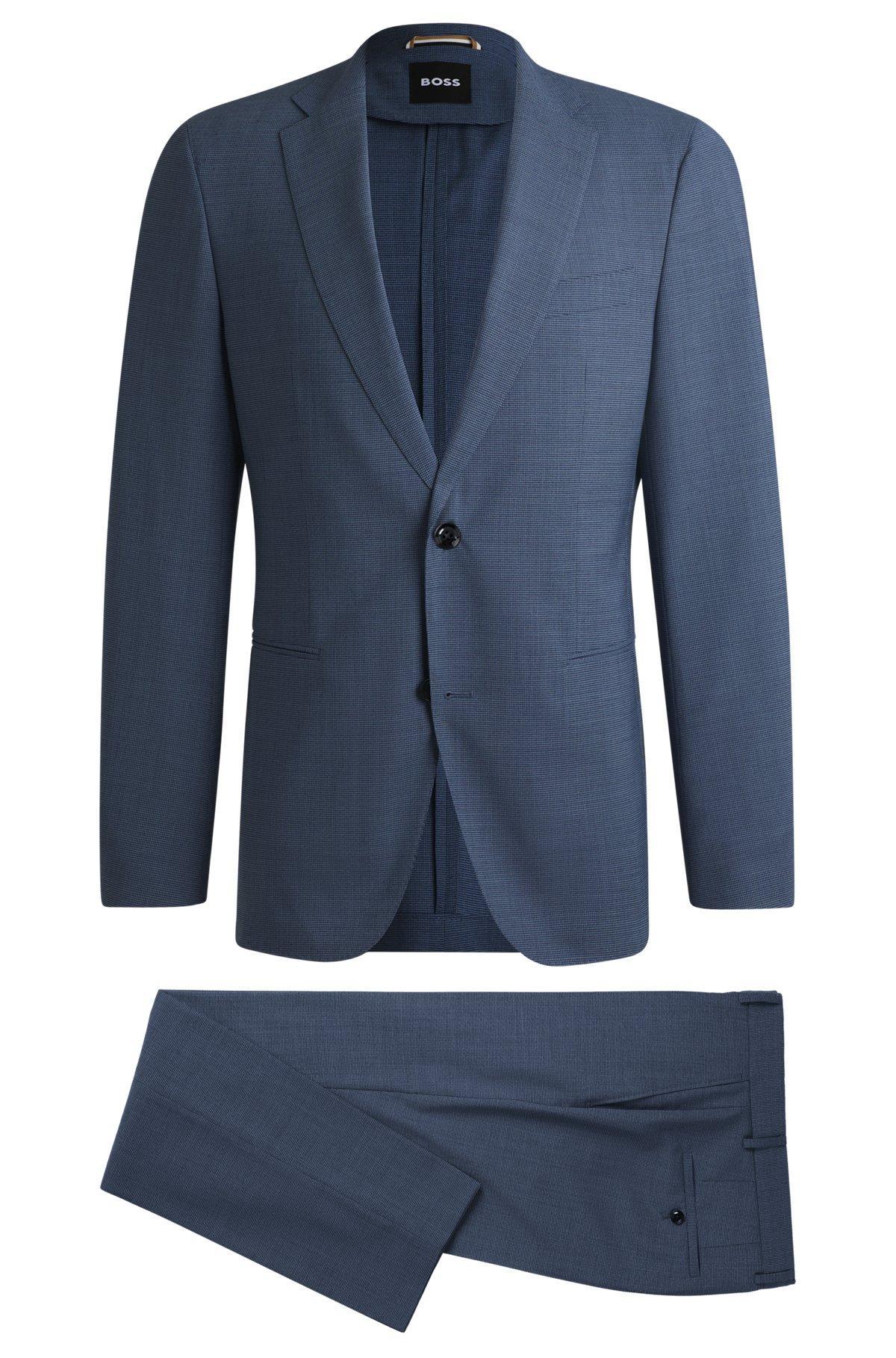 Slim-fit suit in patterned stretch cloth Product Image