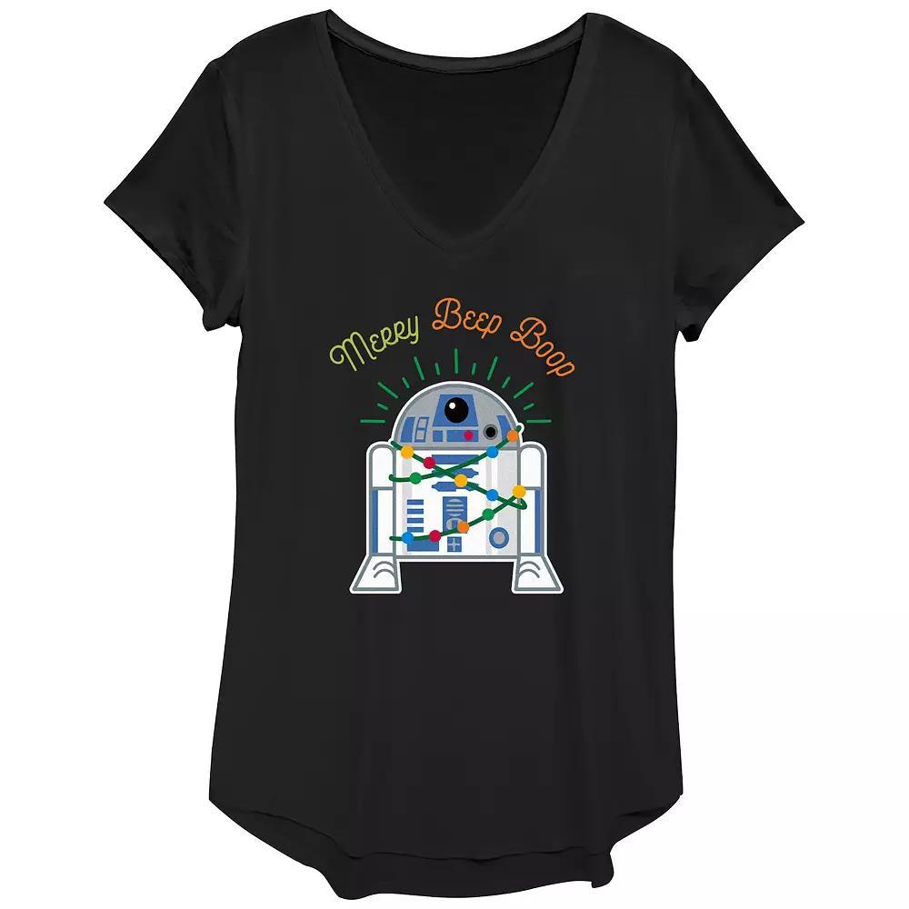 Women's Star Wars R2-D2 Merry Beep Boop Graphic Tee, Size: XS, Black Product Image