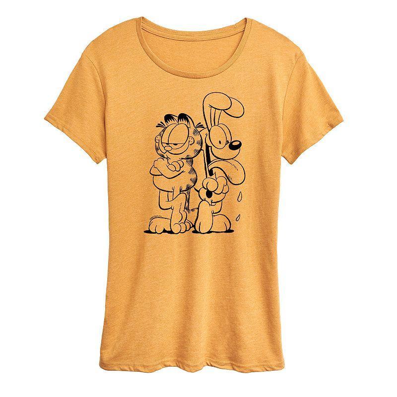 Women's Garfield And Odie Graphic Tee, Girl's, Size: Large, Grey Gray Product Image