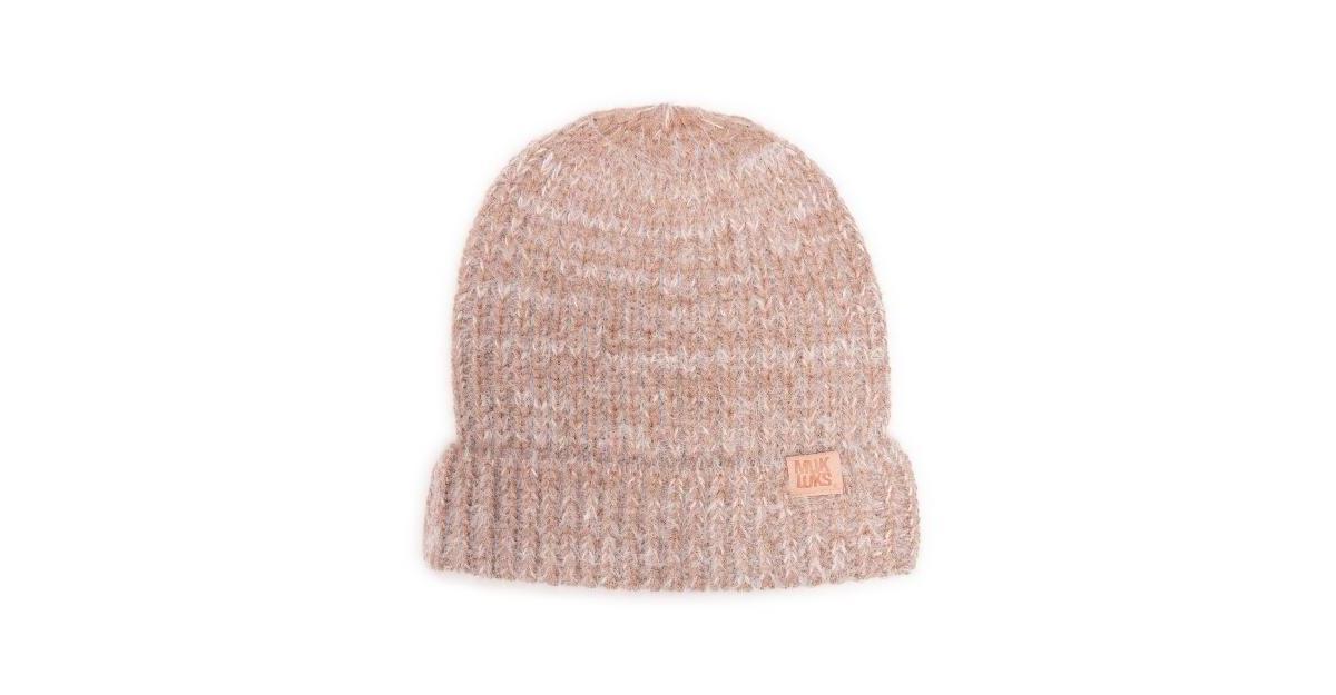 Womens MUK LUKS Eyelah Rib Beanie, Canyon Pink Product Image