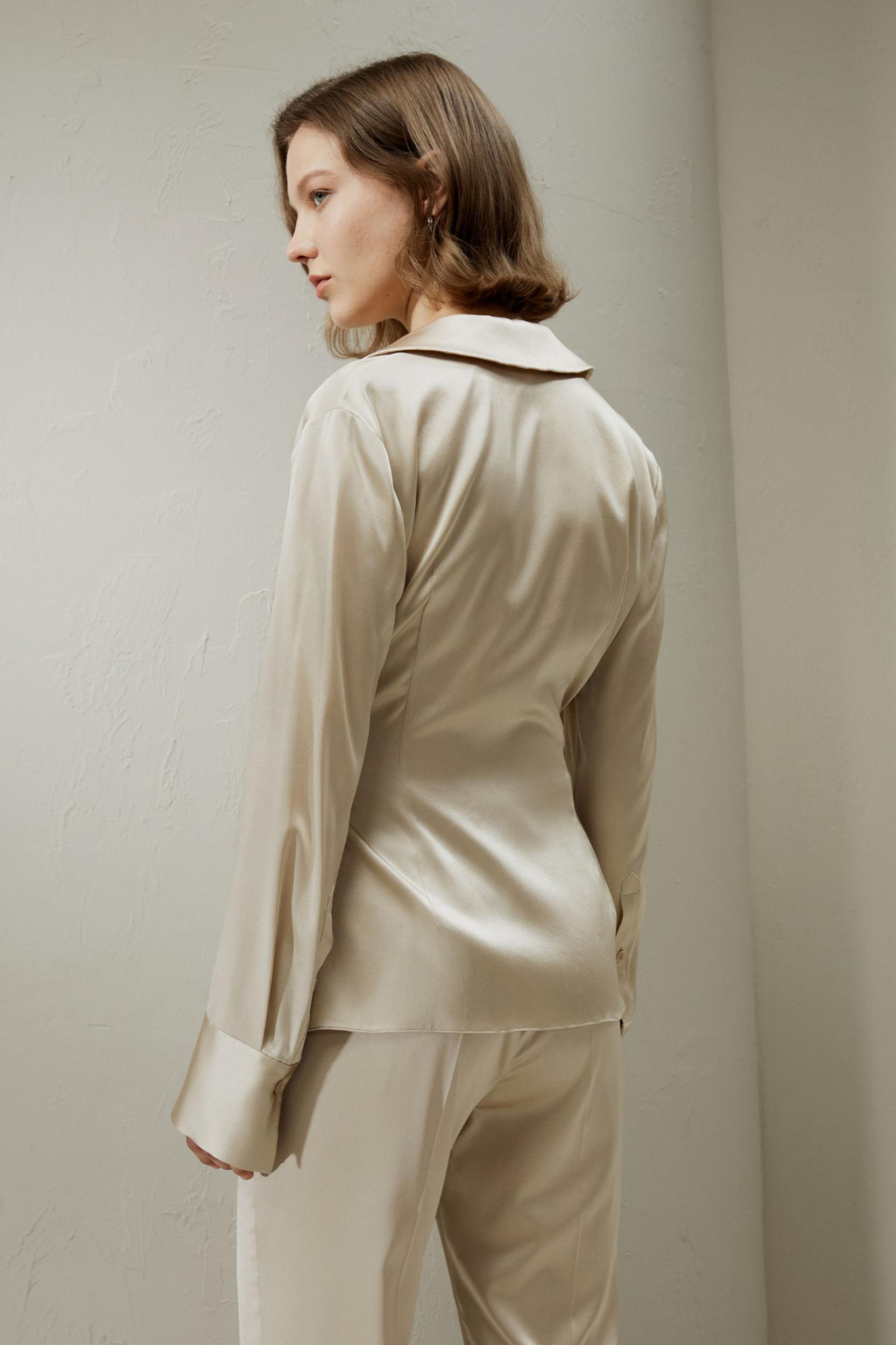 Silk Wrap Tie Waist Blazer Product Image