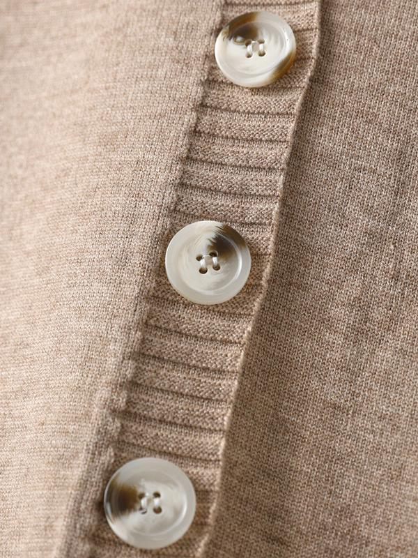 Casual Loose Solid Color V-Neck Cardigan Tops & Harem Pants Two Pieces Set Product Image