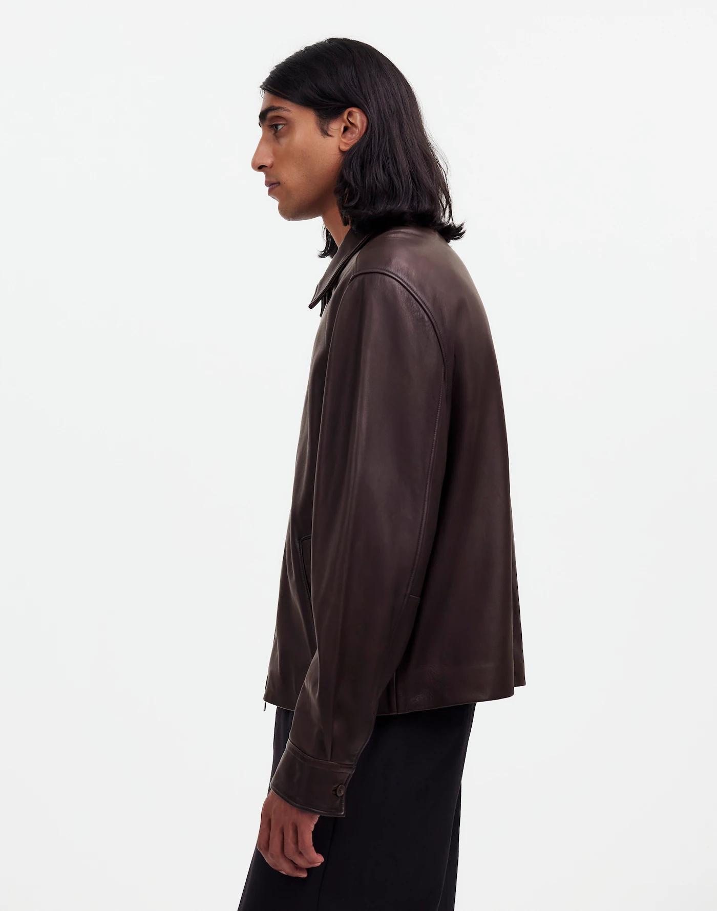 Leather Zip-Front Jacket Product Image
