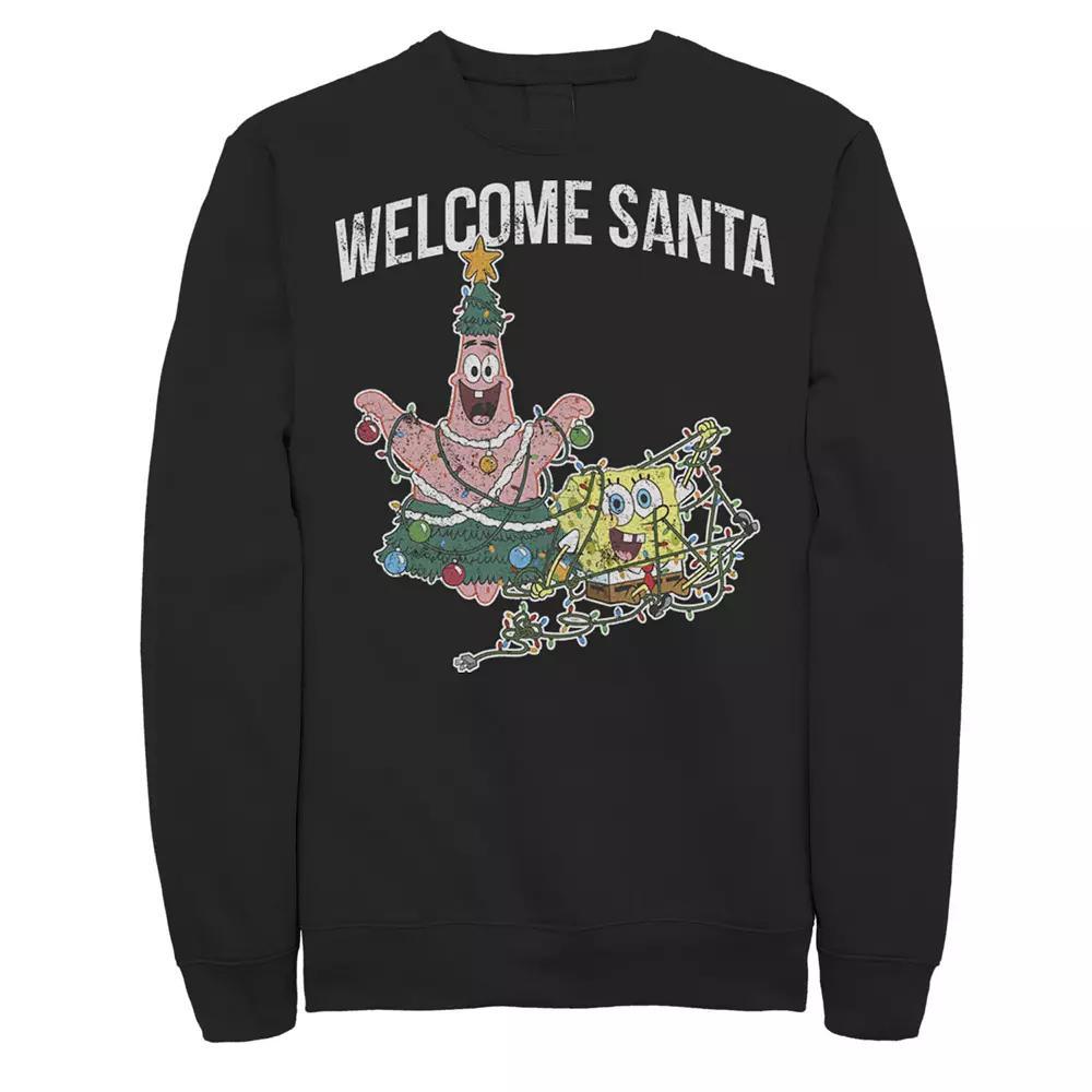 Men's Nickelodeon Spongebob Squarepants Patrick Star Welcome Santa Christmas Graphic Fleece Pullover,  Product Image