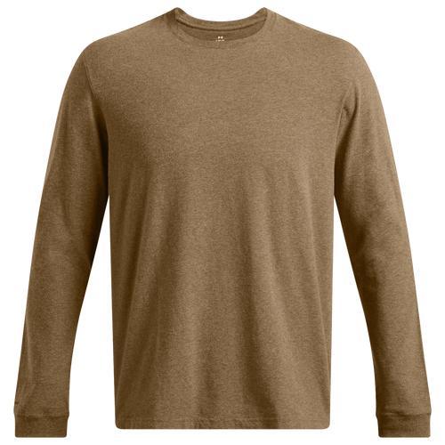 Under Armour Mens Under Armour Icon Charged Cotton Long Sleeve - Mens White/Halo Gray Product Image