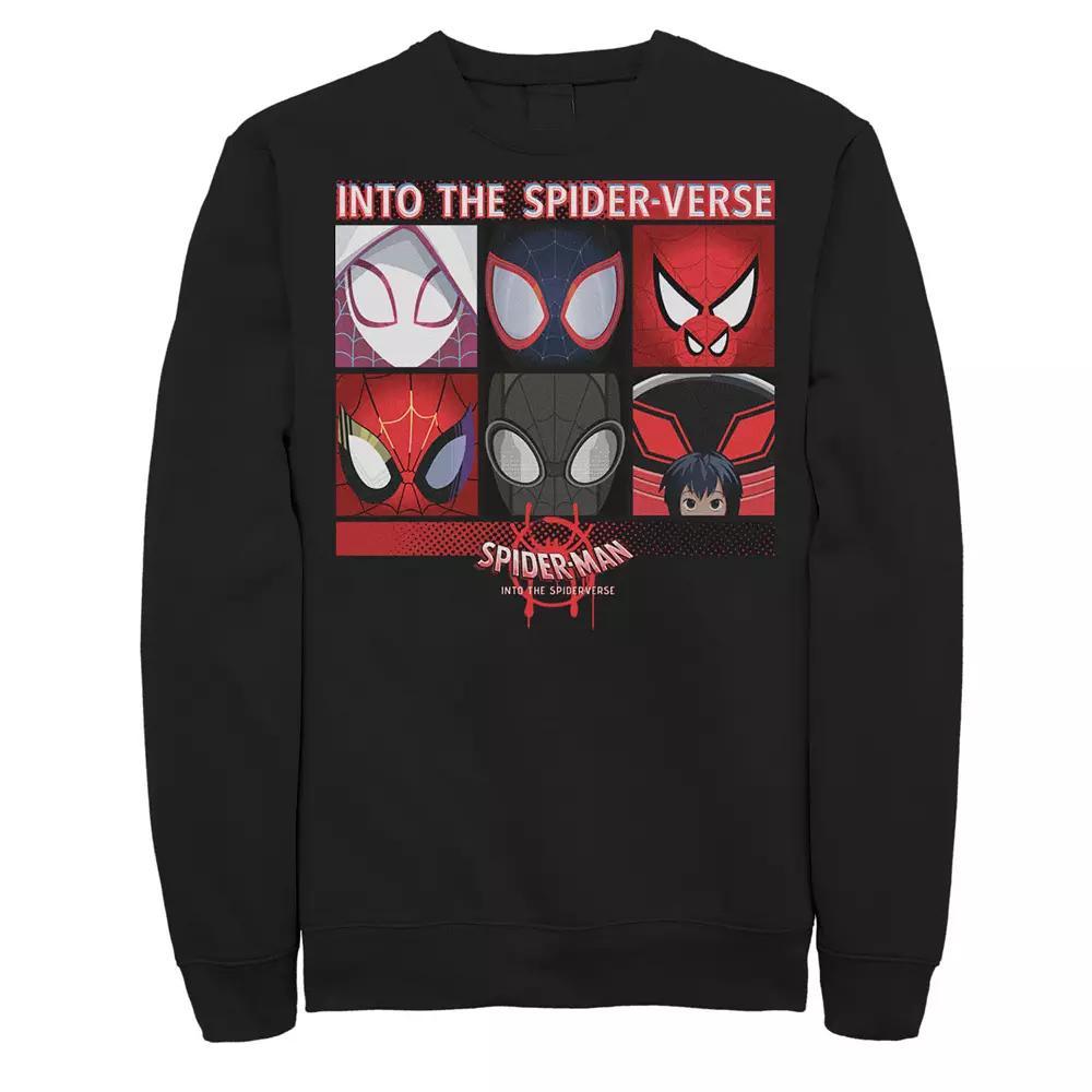 Men's Marvel Spider-Man Spiderverse Square Group Graphic Fleece Pullover,  Product Image