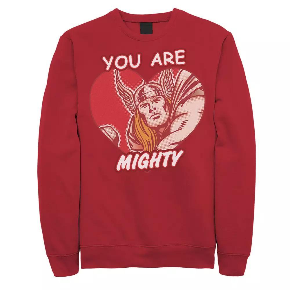 Men's Marvel Mighty Heart Comic Sweatshirt, Size: Small, Red Product Image