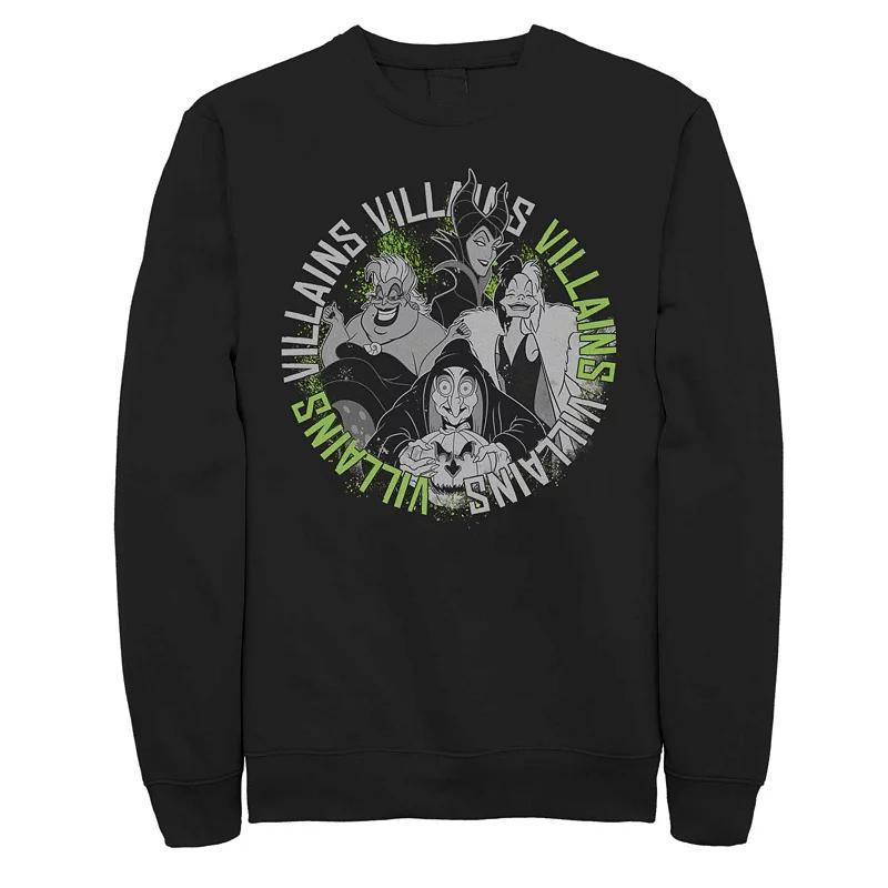 Disney's Villains Splatter Group Shot Men's Fleece Sweater, Size: Medium, Black Product Image