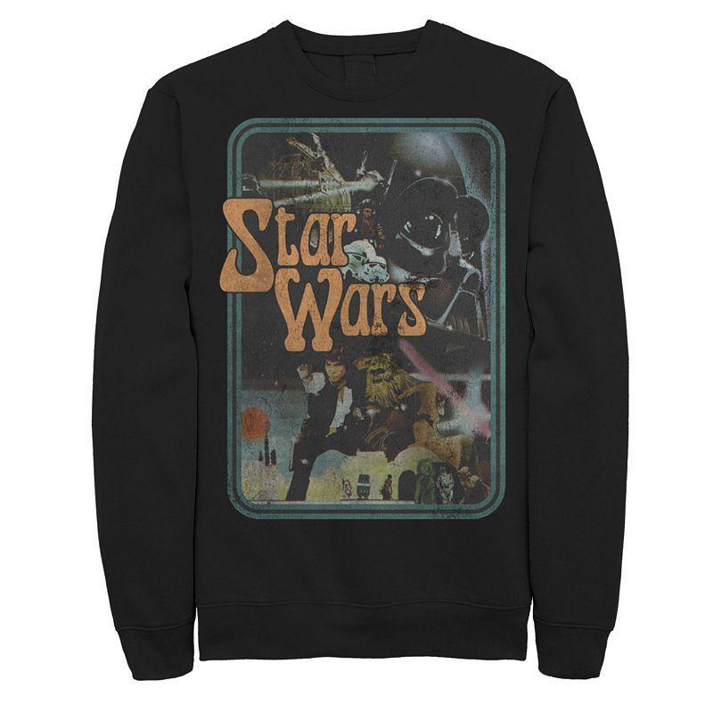 Men's Star Wars Vintage Style Group Portrait Sweatshirt, Size: Medium, Black Product Image