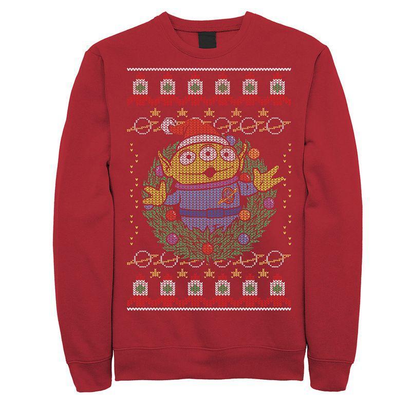 Disney / Pixar's Toy Story Alien Men's Greetings Ugly Christmas StyleSweatshirt, Size: Medium, Red Product Image