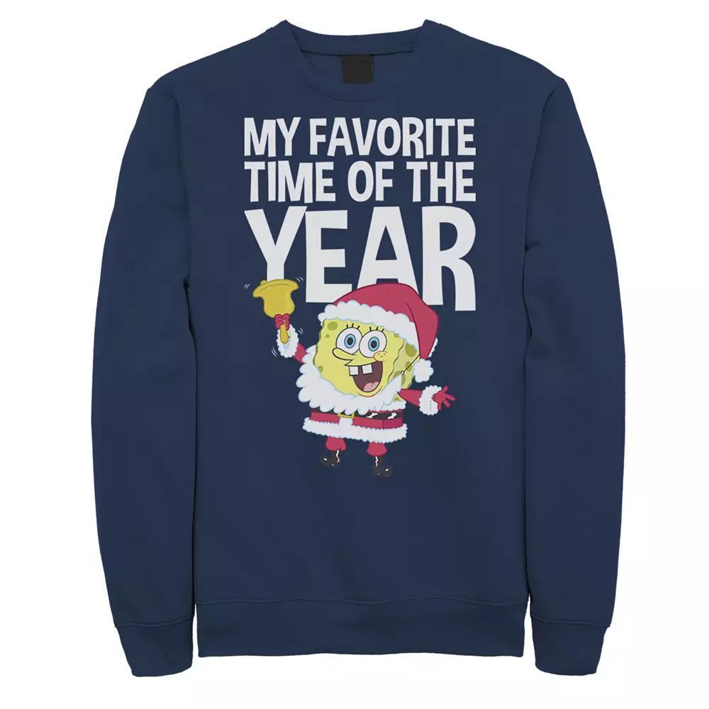 Men's Nickelodeon Spongebob Squarepants Santa Christmas Favortie Time Graphic Fleece Pullover,  Product Image