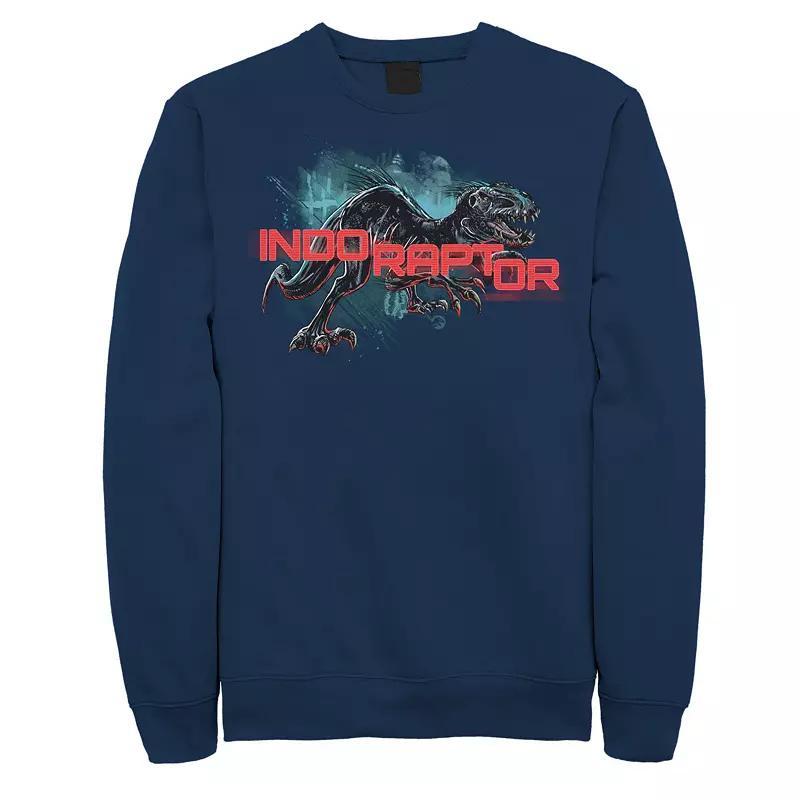 Mens Jurassic World Indo Raptor Splatter Portrait Sweatshirt Blue Product Image